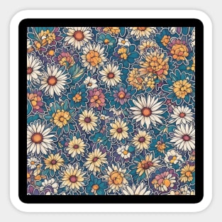 Daisies Minimalist Flora Vintage Retro Since Sticker